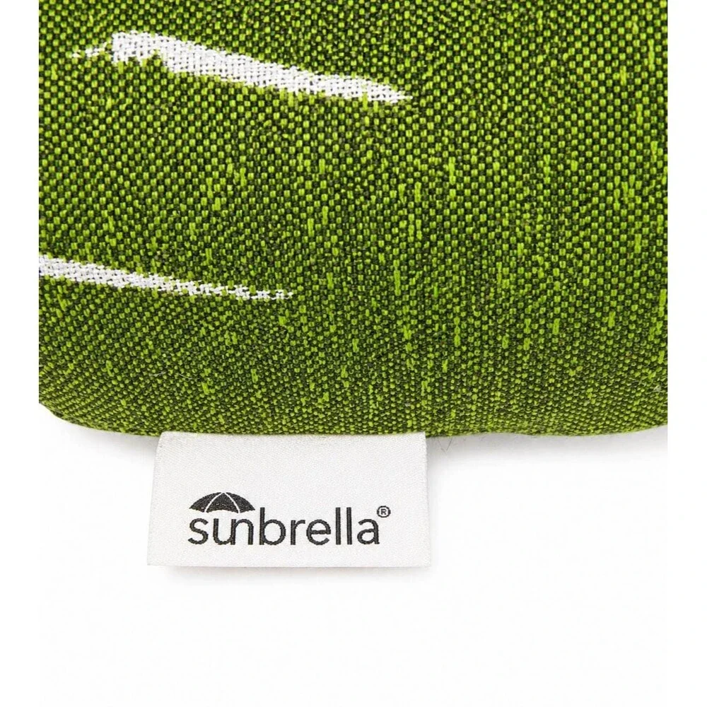 Pottery Barn Sunbrella Lumbar Pillow Green Tropical Leaf Outdoor Cushion 12x24 P